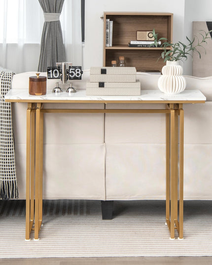 Giantex 43.5" Console Table for Entryway - Faux Marble Sofa Table