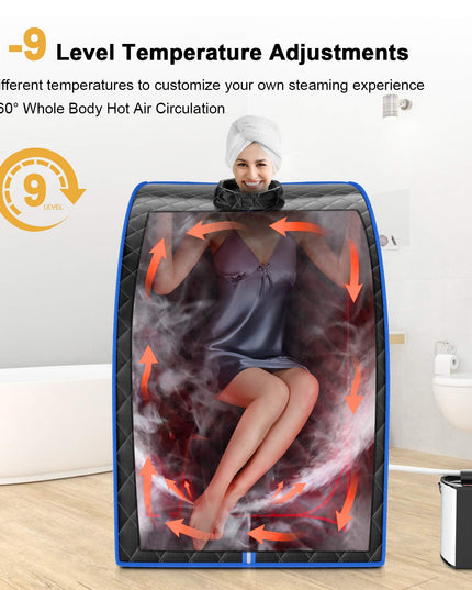 Giantex Portable Steam Sauna, Personal Therapeutic Sauna for Detox, Temperature & Timer Adjustable