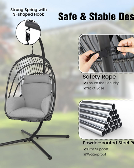 Giantex Egg Chair Hammock Stand - Hanging Swing with Stand