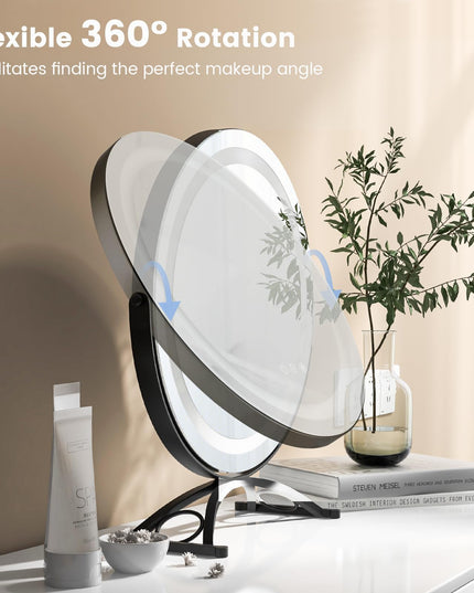 CHARMAID LED Makeup Mirror, 16 inch Lighted Vanity Mirror with Lights, 3 Color Lighting Modes