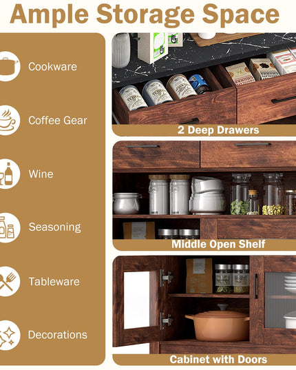 Giantex Sideboard Buffet Cabinet, Coffee Bar Cabinet with 2 Drawers