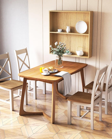 Giantex Wooden Dining Chairs Set, Farmhouse Kitchen Chairs with High Cross Back, Rubber Wood Frame