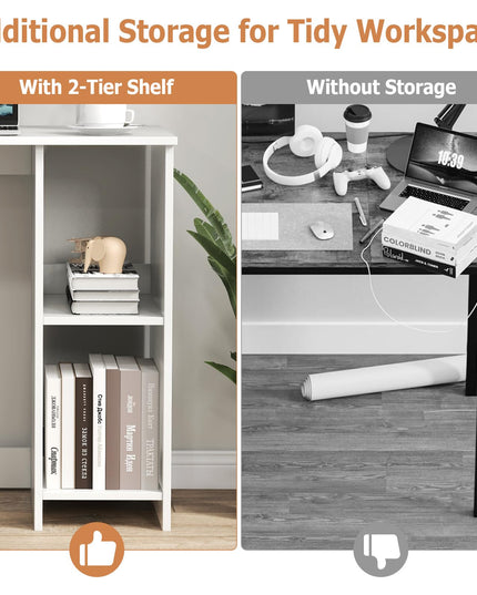 Giantex White Small Desk for Bedroom