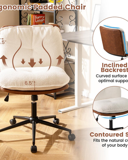 Giantex Armless Office Chair with Wheels
