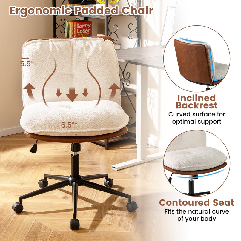 Giantex Armless Office Chair with Wheels