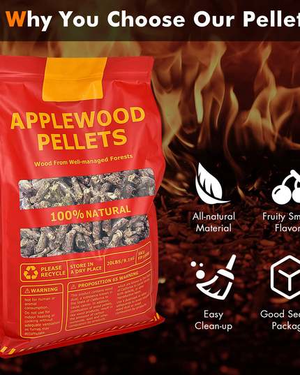 All Natural Hardwood Pellets with Fruity Flavour for Grilling Smoking Bake Roast BBQ