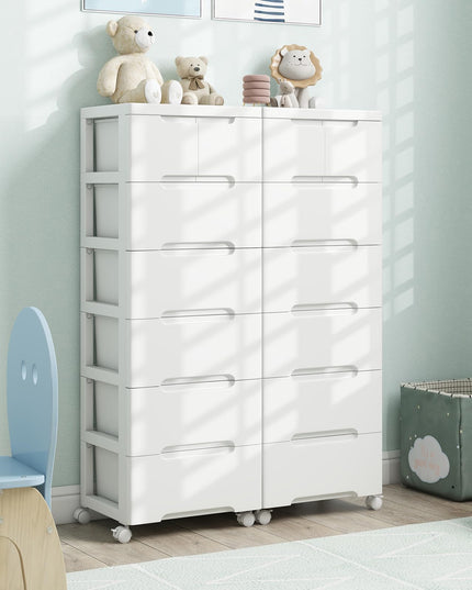 Giantex Rolling Storage Drawer Cart, Storage Unit on Wheels, Plastic Storage Cart Organizer