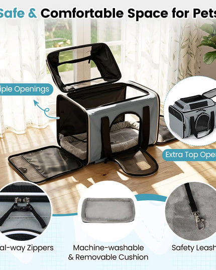 Giantex Top-Expandable Pet Carrier with Wheels for Small Cat & Dog