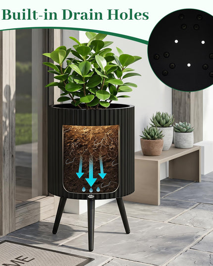 Giantex 14/16/20 Inch Plant Pot with Stand for Living Room