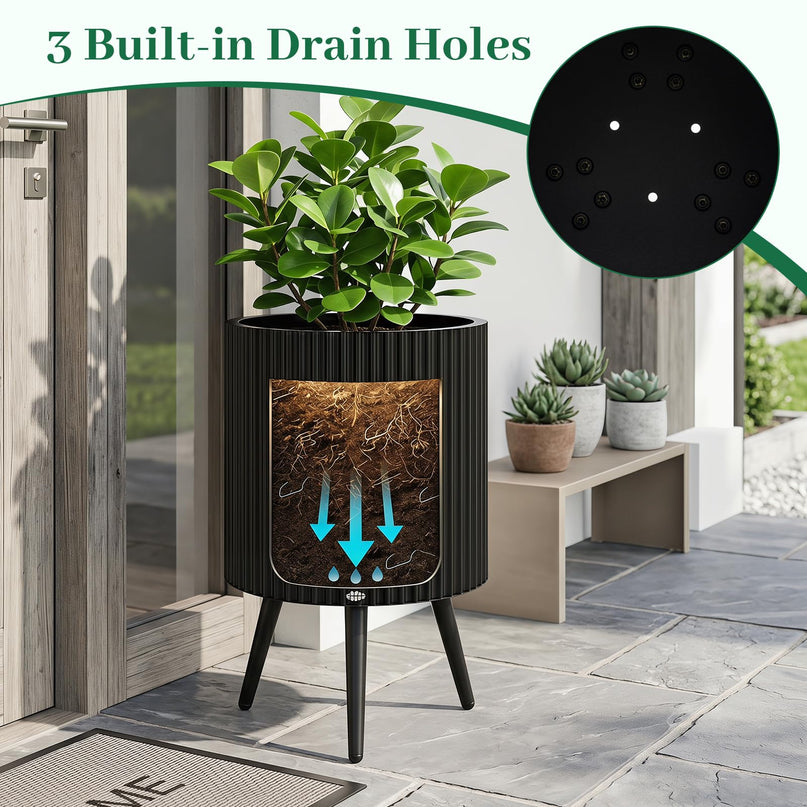 Giantex 14/16/20 Inch Plant Pot with Stand for Living Room