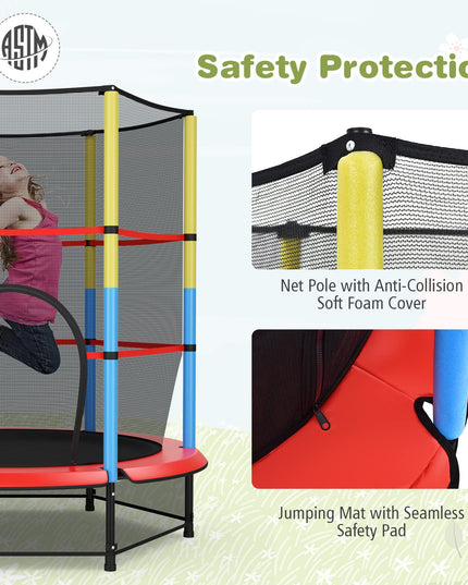 Giantex 55" Kids Trampoline with Safety Enclosure Net