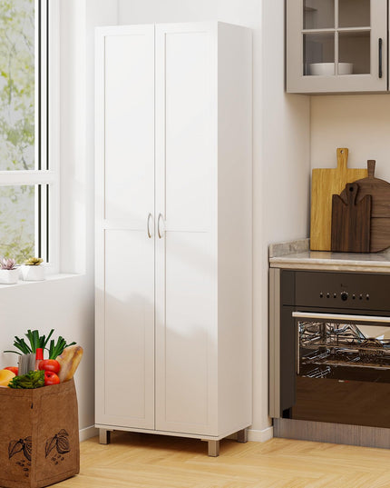 Giantex Kitchen Pantry Cabinet, 2 Door Cupboard with 5 Shelves, Storage Organizer for Kitchenware