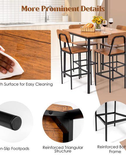 5-Piece Dining Table Set - Giantex