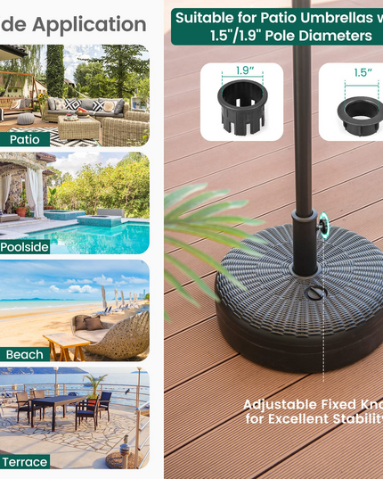 Giantex Fillable Umbrella Base, 18 inch Umbrella Stand Water and Sand Filled