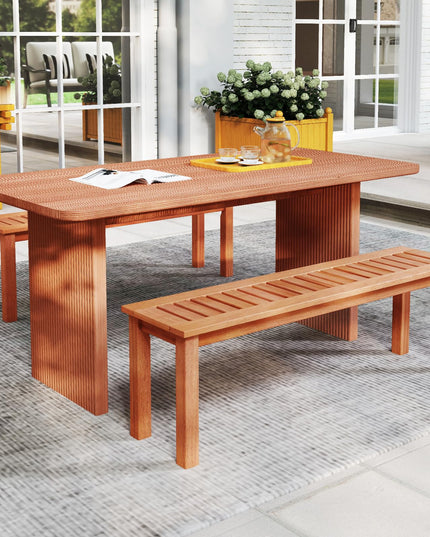 Giantex 47" Outdoor Bench with Slatted Seat 705Lbs Capacity Solid Wood Frame