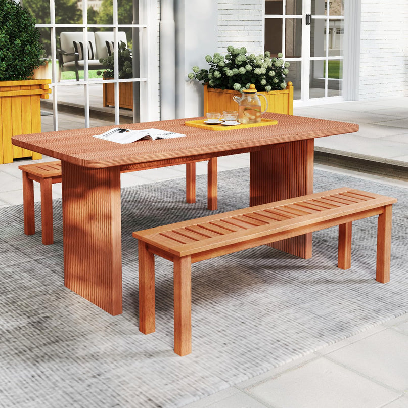 Giantex 47" Outdoor Bench with Slatted Seat 705Lbs Capacity Solid Wood Frame