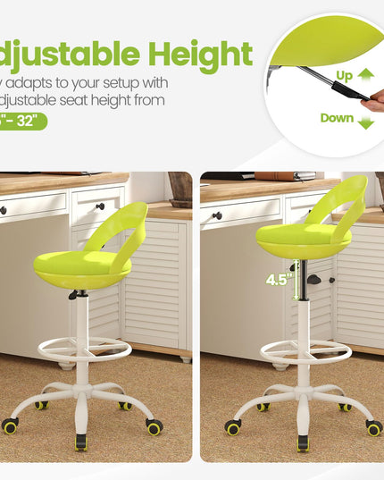 Giantex Drafting Chair with Back for Home