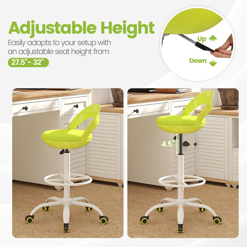 Giantex Drafting Chair with Back for Home