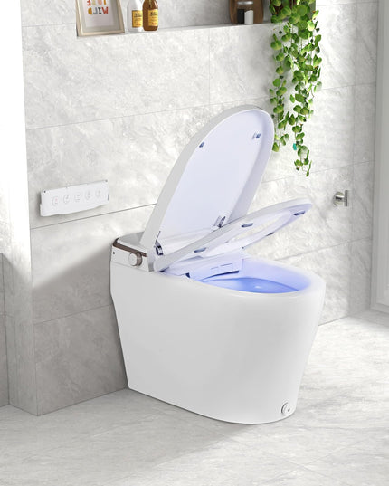 Giantex Smart Toilet with Bidet Built In, Bidet Toilet with Heat, Dryer, Night Light, Auto Open/Close
