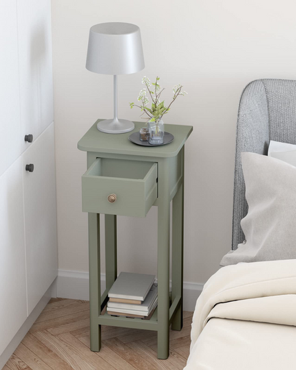 Small End Table | Wooden Slim Side Table for Small Space