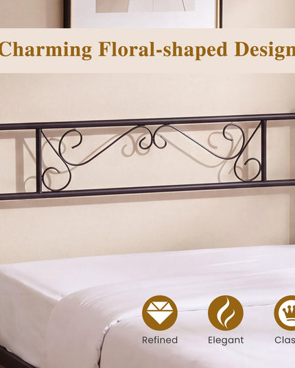 GIANTEX Twin Size Metal Bed Frame with Headboard & Footboard