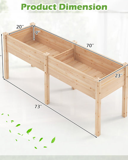 73" L x 23" W x 30" H Raised Garden Bed with Drain Hole