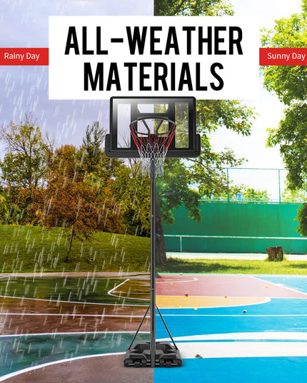 Giantex Portable Basketball Hoop, Height Adjustable 8.5-10 Ft with 39 Inch Backboard, Sandbag