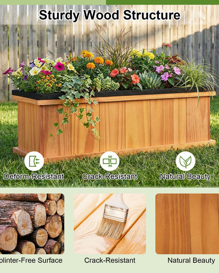 Giantex Outdoor Raised Garden Bed Set of 1/2 (28” x 10” x 10” )
