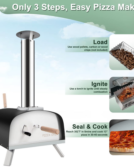 Giantex Pizza Oven, Outdoor Wood Fired Pizza Oven