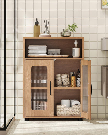Giantex Bathroom Storage Cabinet with 2 Doors & 3-Level Adjustable Shelf