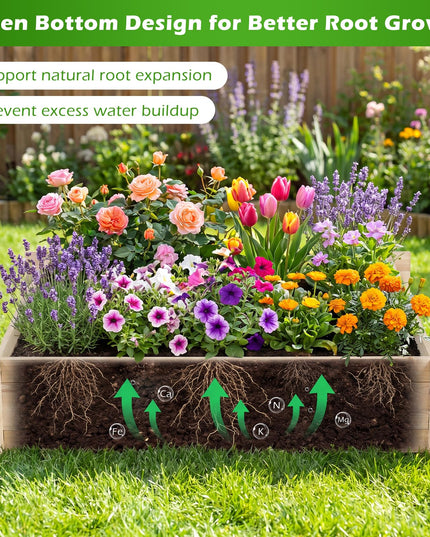 Giantex 40" x 40" Wooden Raised Garden Bed