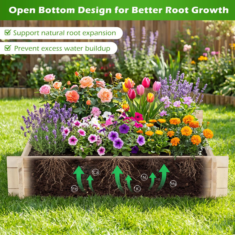 Giantex 40" x 40" Wooden Raised Garden Bed