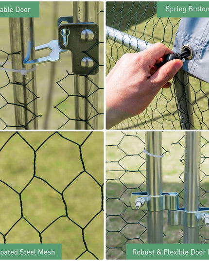 Giantex Large Metal Chicken Coop, Dome Shaped Poultry Cage Hen Run House Rabbits Habitat for Backyard Farm Outdoor