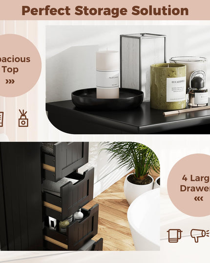 Giantex Bathroom Storage Cabinet w/ 4 Drawers