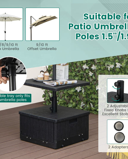 Giantex Outdoor Side Table with Umbrella Stand
