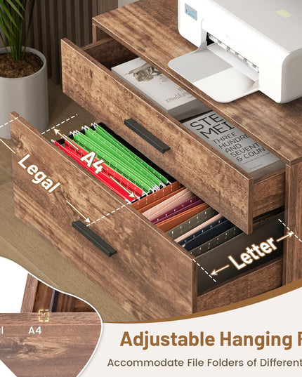 Giantex Tall 2-Drawer File Cabinet - Filing Cabinet