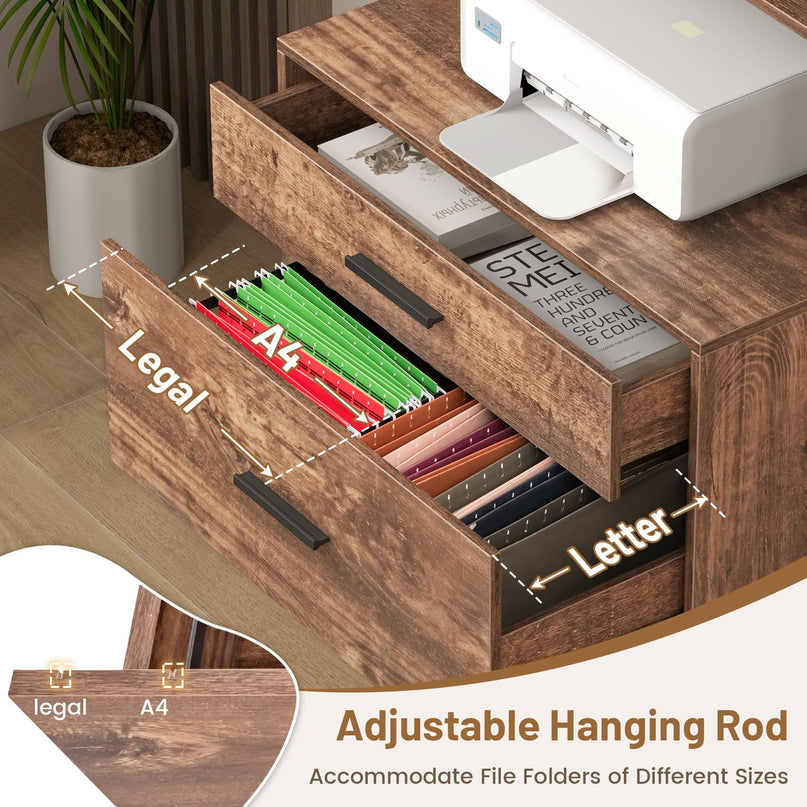 Giantex Tall 2-Drawer File Cabinet - Filing Cabinet