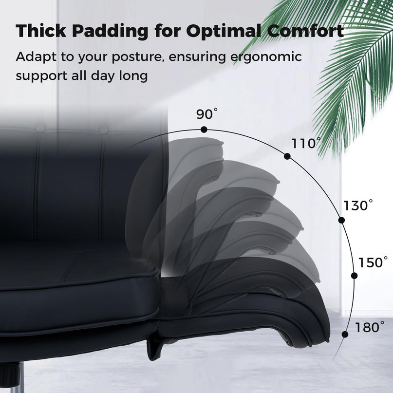 Chaise Giantex Croisée avec Accoudoirs et Roulettes pour Chambre à Coucher