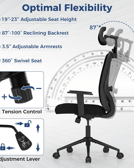 Giantex Ergonomic Desk Chair with 3D Headrest for Home Office
