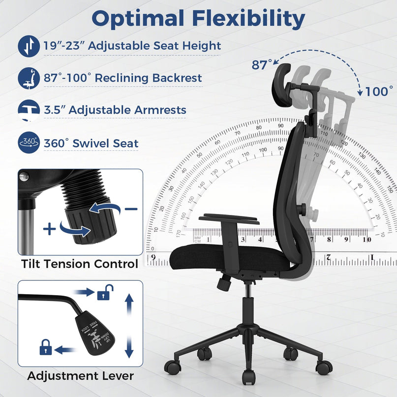 Giantex Ergonomic Desk Chair with 3D Headrest for Home Office