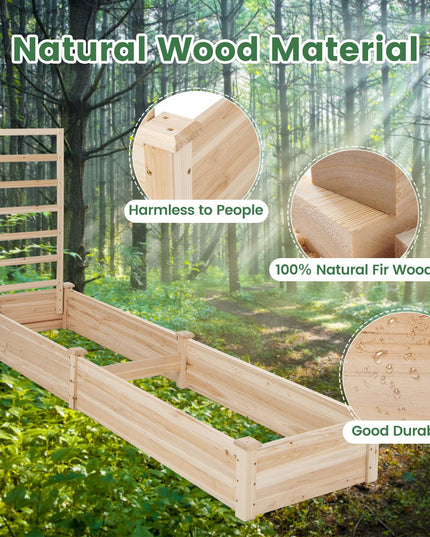 Giantex Raised Garden Bed with Trellis, 93" L x 25" W x 40" H