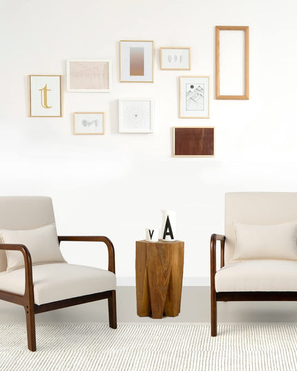 Giantex Modern Accent Chair with Pillow - Comfy Upholstered Lounge Armchair with Anti-Slip Felt Pads
