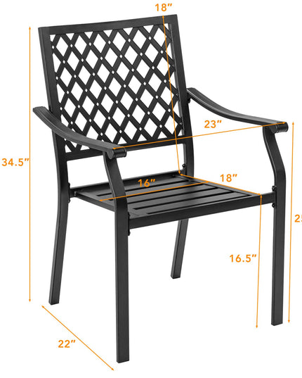 Giantex Patio Dining Chairs, Outdoor Stackable Metal Chair