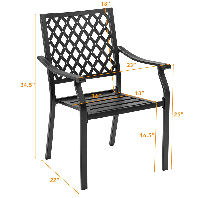 Giantex Patio Dining Chairs, Outdoor Stackable Metal Chair