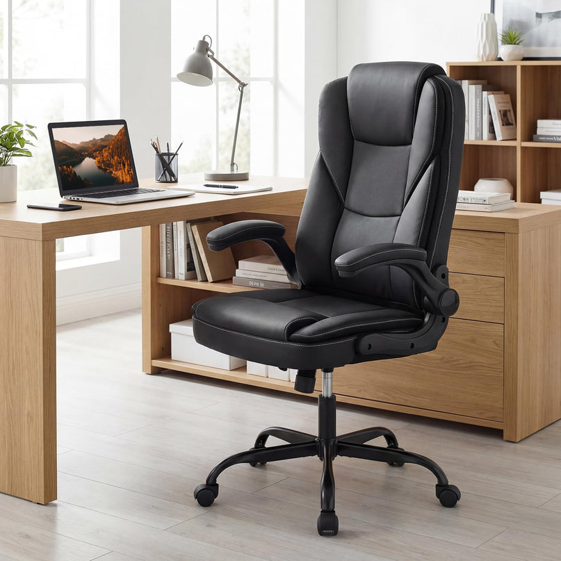Chaise de bureau ergonomique Giantex avec accoudoirs relevables