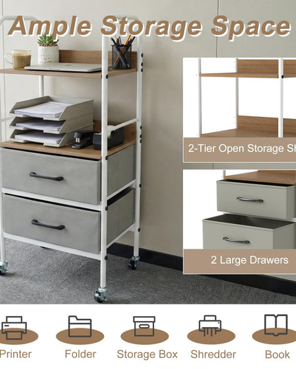 Giantex Utility Rolling Cart with Foldable Fabric Drawers
