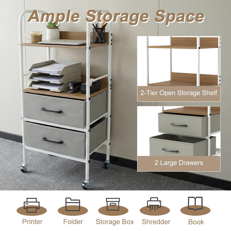 Giantex Utility Rolling Cart with Foldable Fabric Drawers