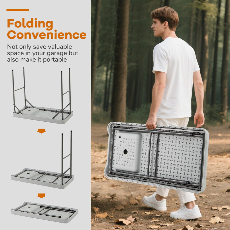 Giantex Portable Fish Cleaning Table Folding 42.5" Camping Table with Sink
