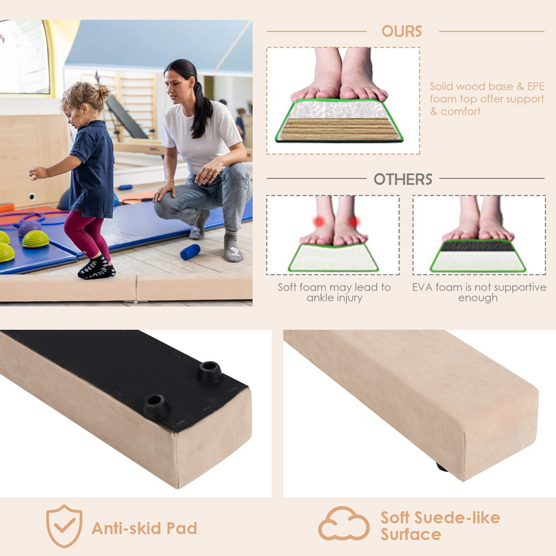 Giantex 7FT Folding Floor Balance Beam for Girls