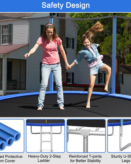 Giantex 8Ft 10Ft 12Ft 14Ft 15Ft 16Ft ASTM Certified Approved Recreational Trampolines